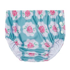 Durio Reusable Swim Diapers for Baby Toddler Newborn Washable Water Diapers for Swimming Beach Essentials Green Roses 12-18 Months