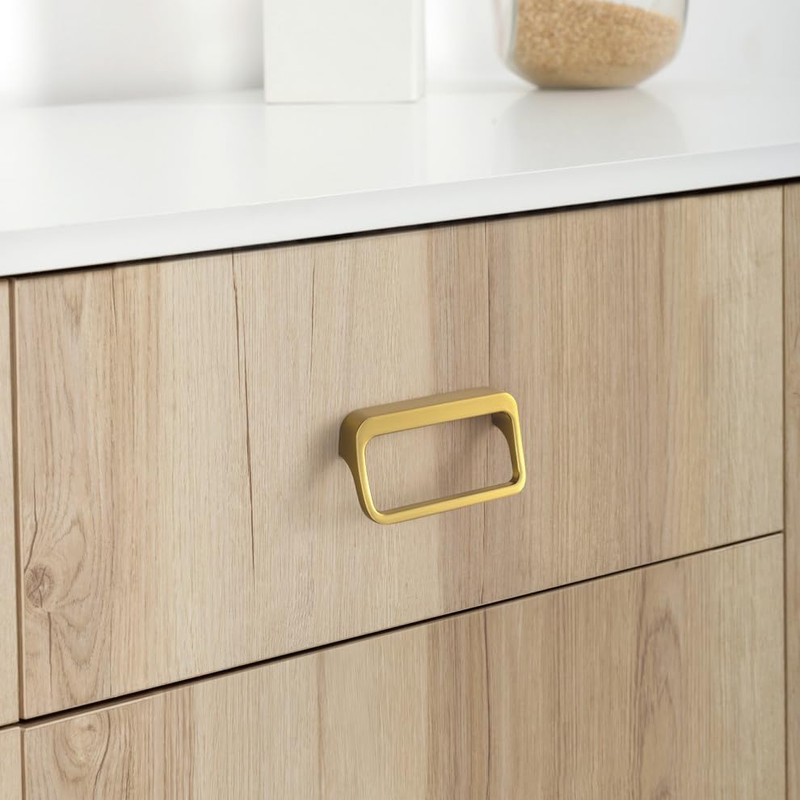Goo-Ki Brushed Gold Cabinet pulls with 3''(76mm) Hole Center,Modern Zinc