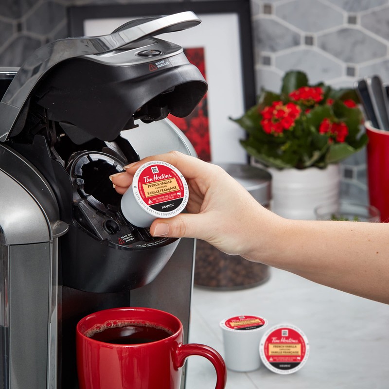 Tim Hortons French Vanilla Cappuccino Flavoured Coffee, Single Serve Keurig