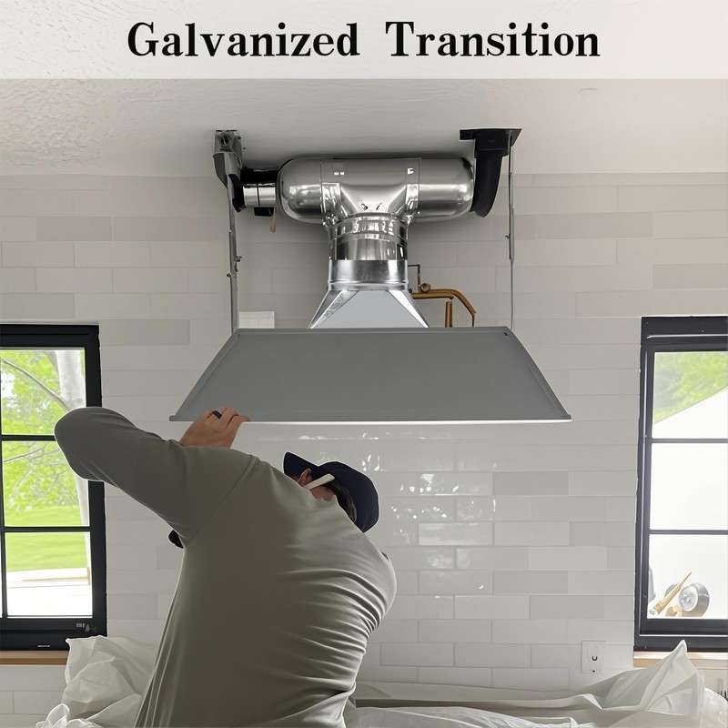 6''Diameter Galvanized Transition, 3-1/4" x 10" x 6'' Rectangular to