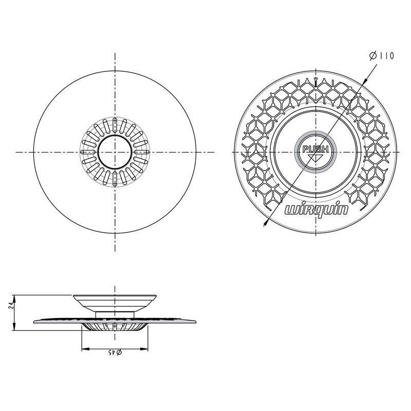 WIRQUIN 3375537222575 30722337 UPPY Universal Plug 2-in-1 Waste White