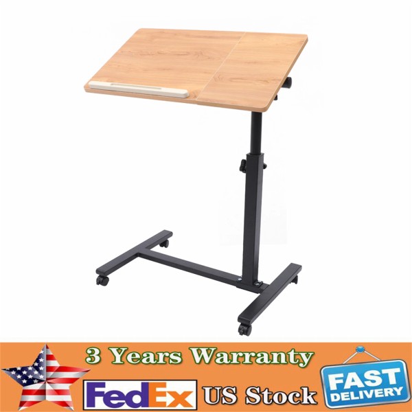 OCASAMI Laptop Desk Angle, Height Adjustable Rolling Cart Over Bed