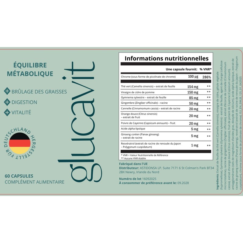 Glucavit Capsules - Dietary Supplement with 11 Essential Nutrients |