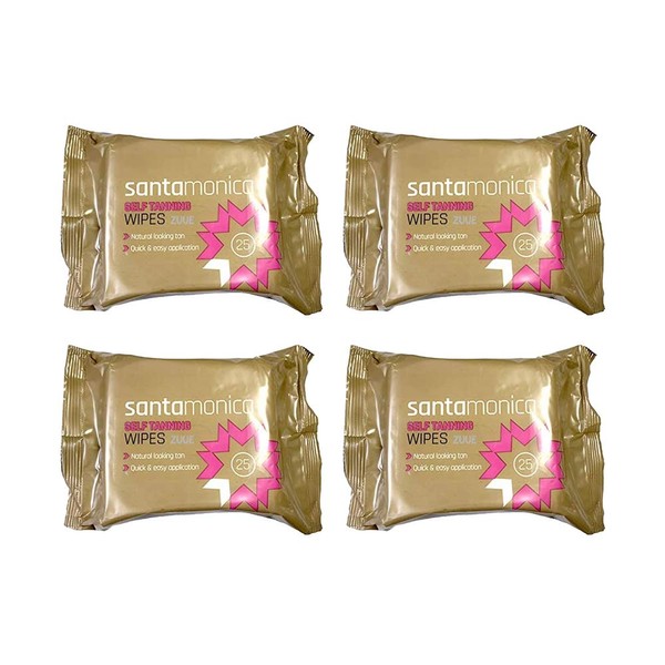 100 SANTA MONICA QUICK 'N' EASY SELF TANNING WIPES TOWELS