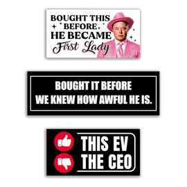 BAVAHA Bought It Before We Knew How Awful He is Bumper Sticker Funny Political Bumper Sticker Electric Car Owners Gag Gifts Adult Humor Car Decal Vinyl for Truck Vehicle Windows