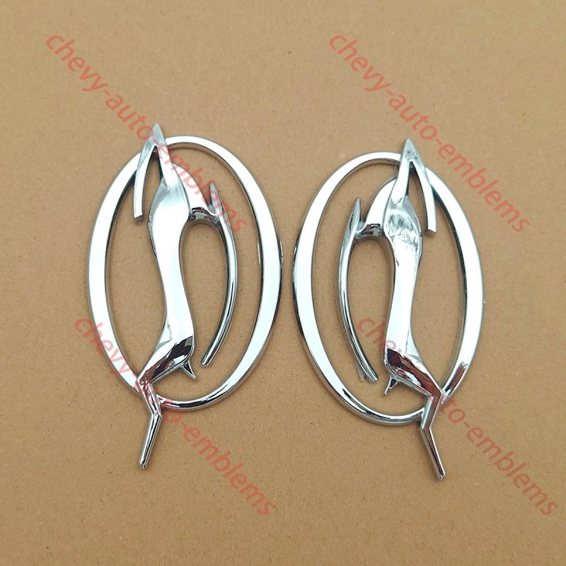 Truckemblems 2pcs Silver Impala Flying Left Right Side Pillar Emblem