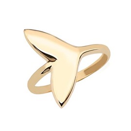 Modern Contemporary Rings Dolphin Whale Tail Wrap Ring in Fine 10k Yellow Gold (Size 10)