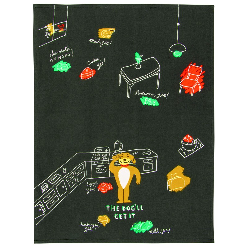 Blue Q Dish Towel: "The Dog'll Get That"