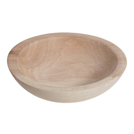 RUIRUICO Hand Carved Wooden Decorative Bowl for Home Entryway Decor, Wood Centerpiece Bowl for Coffee Table Decor, Wood Dough Bowl for Farmhouse Decor (Natural)