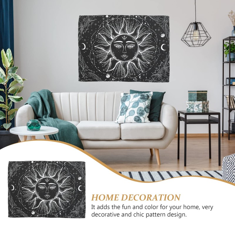 FUNOMOCYA Black White Sun Tapestry Home Decoration Decor Boho Wall