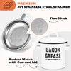 ONEARF Bacon Grease Container with Strainer - Large 46OZ Kitchen