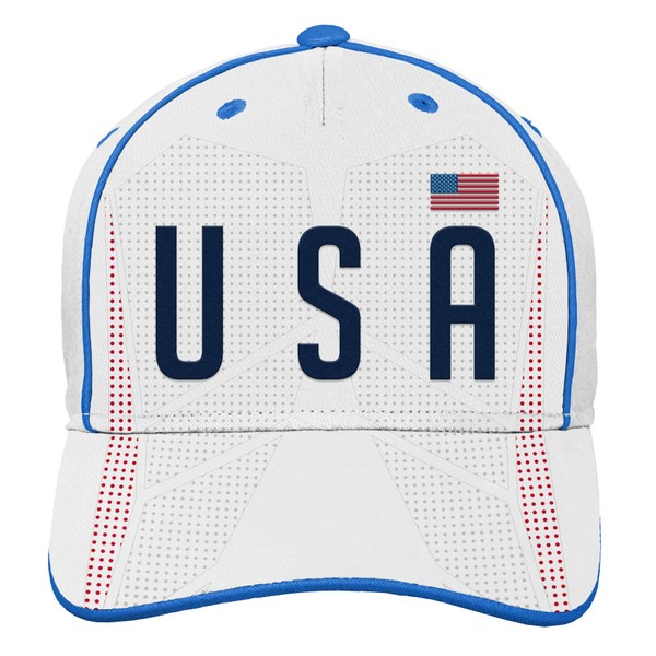 World Cup Soccer United States Mens -Printed Structured Adjustable Hat, White, One Size