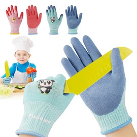 Plusawa Kids Gloves, Anti-Cut, Nylon+Spandex Glove Core, Non-Slip and Scratch-resistant, Comfortable and Breathable.Suitable for Kids Outdoor Activities, 2 Pairs Pack, (S)