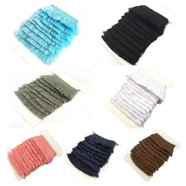 YEQIN 25mm Wide Cotton Fringe Tassel Trim 2 Yards (7 Color)