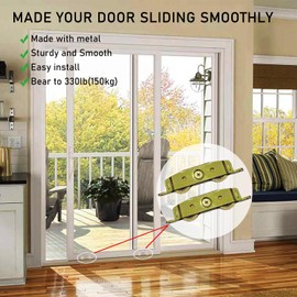 2 Pack Sliding Glass Door Rollers Replacement, 1-1/4" Steel Ball Bearing Patio Door Wheels, Heavy Duty Tandem Wheels Assembly for Andersen, Truth Part #31761A, Jeld Wen, Milgard, Marvin, Peachtree