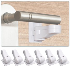 Child Proof Door Lever Lock, 6 Pack Baby Proofing Door Handle Locks with Adhesives, No Drilling Child Safety Door Locks for Protecting Kids and Toddler