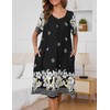 Marvmys Women Mumu Dress with Pockets Floral Print House Dress