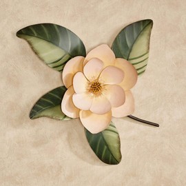 T.i./New Metal Design Belle Fleur Magnolia Wall Sculpture Cream