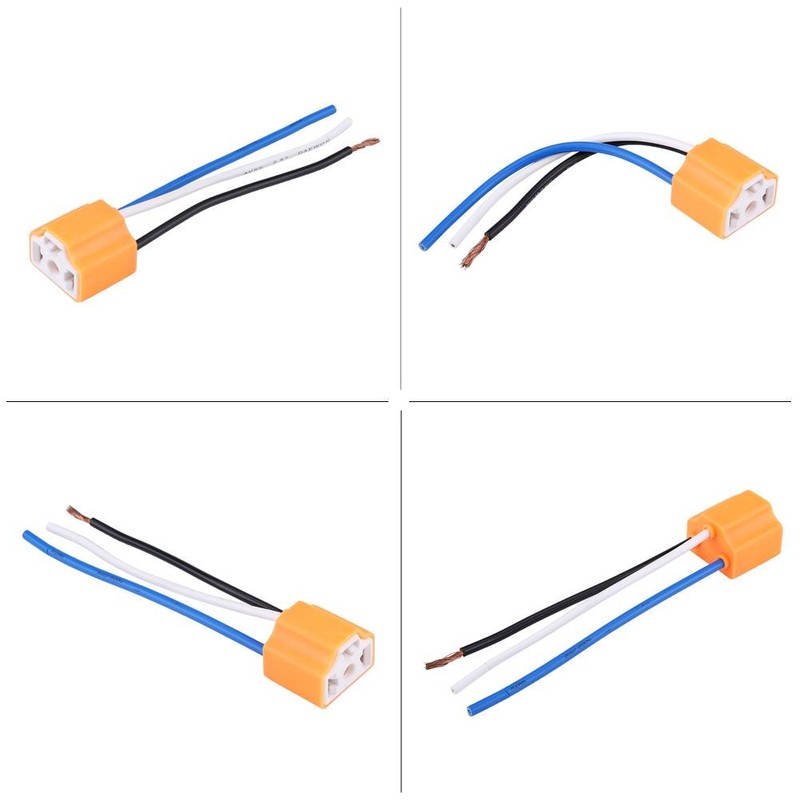 Lamp Socket H4 Connector 2 Pieces Ceramic Socket Female Ceramic