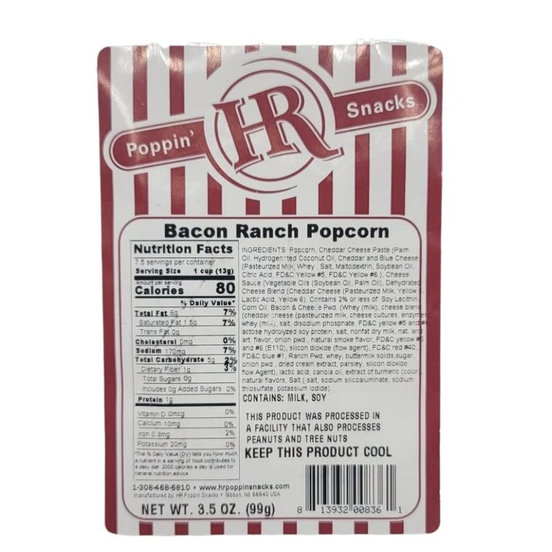 Savory Bacon Ranch Popcorn | 3.5 oz | Creamy Ranch