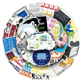 Programming Stickers,50Pcs Gifts for Developers Programmers Hackers Engineers, Program Stickers for Laptop Computer Water Bottles Luggage Vinyl Waterproof Decals