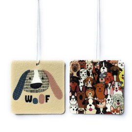 1 x Dog Lovers Air Freshener - Unique - 2 designs on 1 - Fun, Novelty Birthday Gift - Car and Home - Made in UK