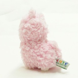 Alpaca Plush Toy and Black in Pink SS (17 cm) Cute