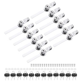 PATIKIL Sliding Glass Door Ratchet Lock 4.7x0.4inch, 12 Pack Keyed Alike Showcase Display Security Lock with 24 Keys & Screw for Showcase Display Case Cabinet Closet, Silver