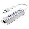 BAKEWAY Adaptador USB-C a Ethernet Gigabit 5 en 1 Hub