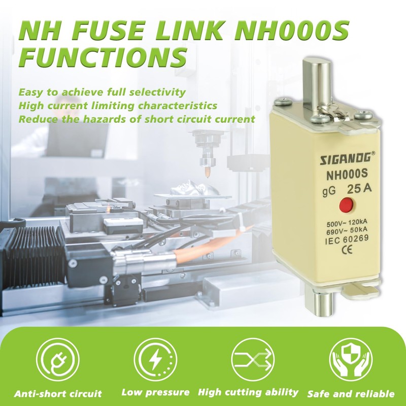 SIGANDG NH Fuse Insert NH000 25A gG Front Display Combination