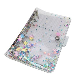 Round Ring Binder with Press Stud Closure, A6/A5, 6 Holes, Colourful PVC Cover, Folder, Loose Leaf Notebook, Refill, DIY Scrapbooking Binder Cover Protector (Petal, A5 mini set)