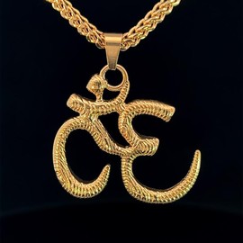 Namaste Om Chain - Color: Gold, Size: 24”, Chain Type: Franco Chain