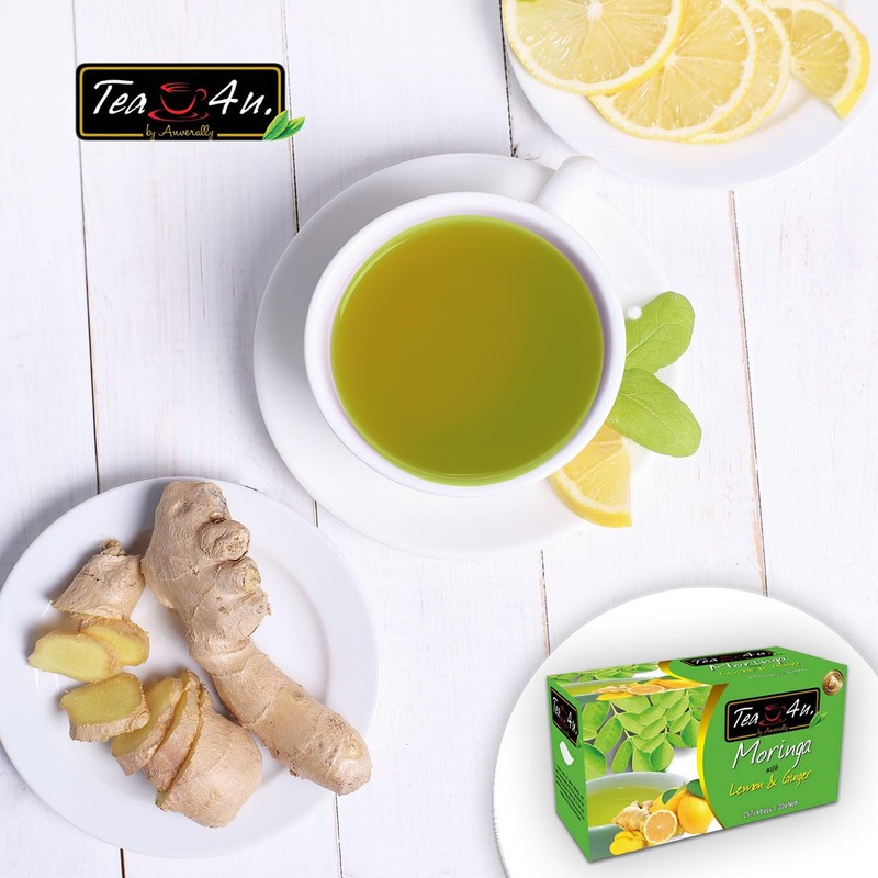 Tea4U Moringa Oleifera Flavored Energy Tea (Lemon & Ginger) -