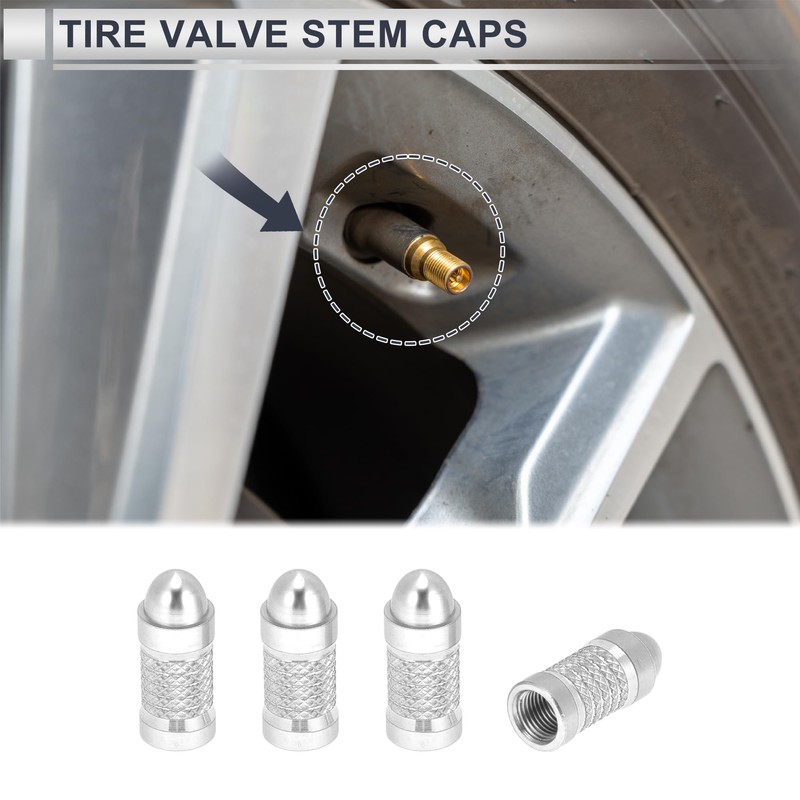 RATCHROLL 4 Pcs Tire Valve Stem Caps Decorative 7x27mm Tyre