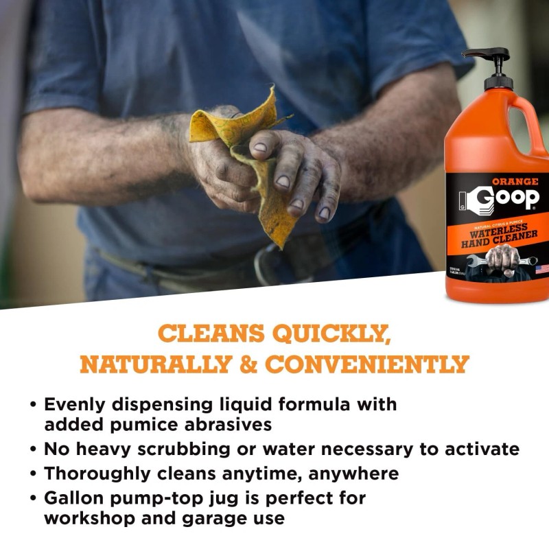 GOOP Orange Goop Hand Cleaner Liquid with Pumice 128 Fl