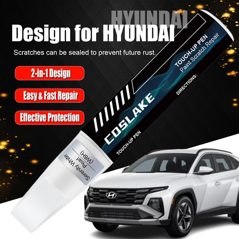 COSLAKE Car Touch Up Paint(Phantom Black(S3/S3B)) for Hyundai, Car Paint