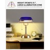 Newrays Blue Glass Bankers Desk Lamp with Pull Chain Switch