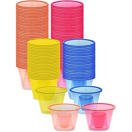 zappy 500 Assorted Neon Colors Disposable Plastic Party Bomber Power Bomber Jager Bomb Cups Shot Glass Glasses Shot Cup Cups Jager bomb glasses
