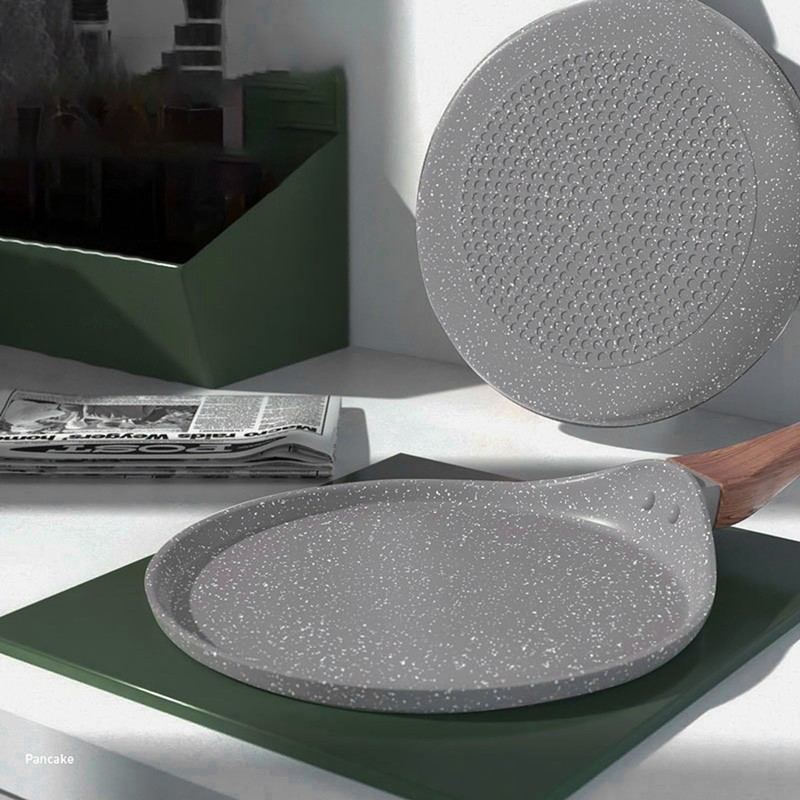 Frying Pan with Magnetic Base Rapid Heat Conduction Prevents Stick
