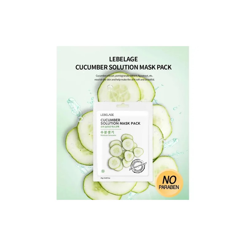 Mascarillas Coreana Perla Pepino Aclara Y Humecta_20pz Mixta