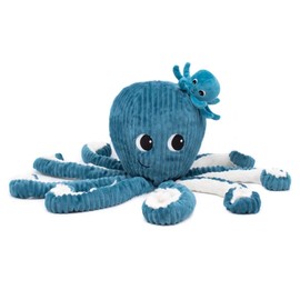 LES DÉGLINGOS Ptipotos by Filou the Octopus Mum and Her Baby - Cuddly Toy for Babies - Plush Toy Baby - Birth Gift - 65 cm - Pink