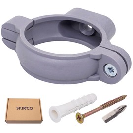 SKIR'CO Pack of 10 Grey Plastic Clamps for 50 mm Pipes, Plastic Support for Pipes, Pipe Holders, Pipe Clamps