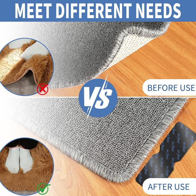 12 Pcs Rug Grippers for Laminate Floor,Anti Slip Rug Underlay