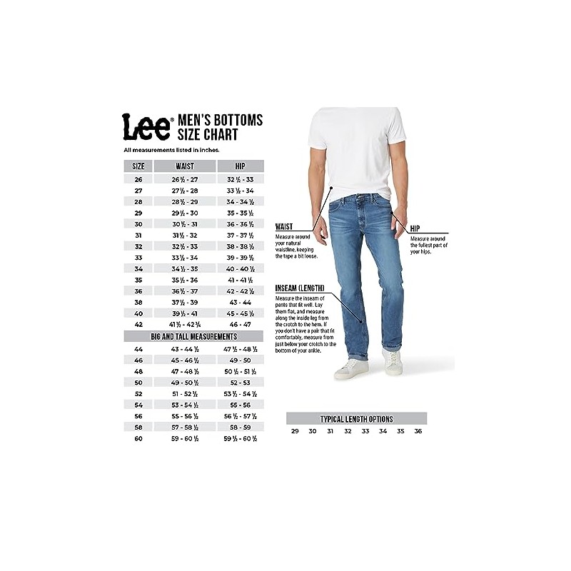 Lee Men's Jeans Flat Front Straight XM, Regular Fit, Straight