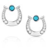 Montana Silversmiths Western Lifestyle Horseshoe Earrings (Destined Luck Turquoise Crystal)