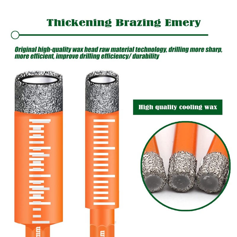 JOERIC Orange Hex Shank 3/8" Dry Diamond Drill Bit Set,