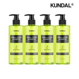 쿤달 올데이 스멜커버 청소년 샴푸 라임바질앤만다린 400ml x4개 Kundal All Day Smell Cover Youth Shampoo Lime Basil & Mandarin 400ml x 4 packs