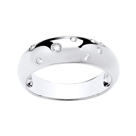 925 Sterling Silver CZ Chunky Bombe Abstract Ring size size J to U (P)