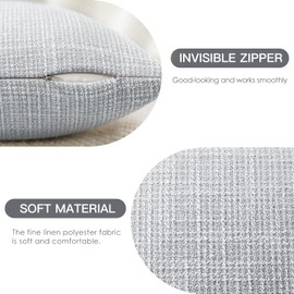 JOTOM Set of 2 Cushion Covers 45x45 cm Linen Blue Grey Decorative Throw Pillow Covers 18x18 Inch Square Cushion Case Home Decor Pillowcases for Couch Sofa Living Room Bed (Blue Grey)