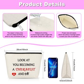 Therapist Gifts Therapist Makeup Bag Therapist Gifts for Women Therapist Appreciation Gift Cosmetic Bag Birthday Retirement Gift for Therapist Psychologist Makeup Pouch for Mental Health Therapists